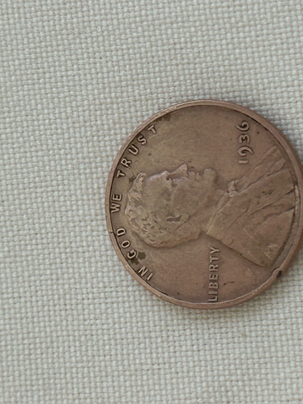 Copper Brown/Copper Finish 1936 Wheat Penny No Mint Mark